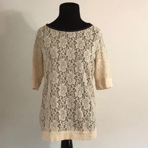 The Limited cream lace top